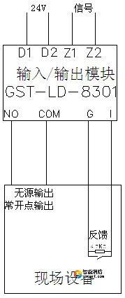 無源輸出時(shí)，輸出檢線電壓由被控設(shè)備提供，模塊與控制設(shè)備的接